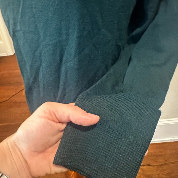 Classic Green Sweater Vintage Moffat Woollens Dark Green 100% Wool Polo - Picture 7 of 10